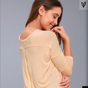Lulu’s ZIP TO MY LOU LIGHT BEIGE SWEATER TOP